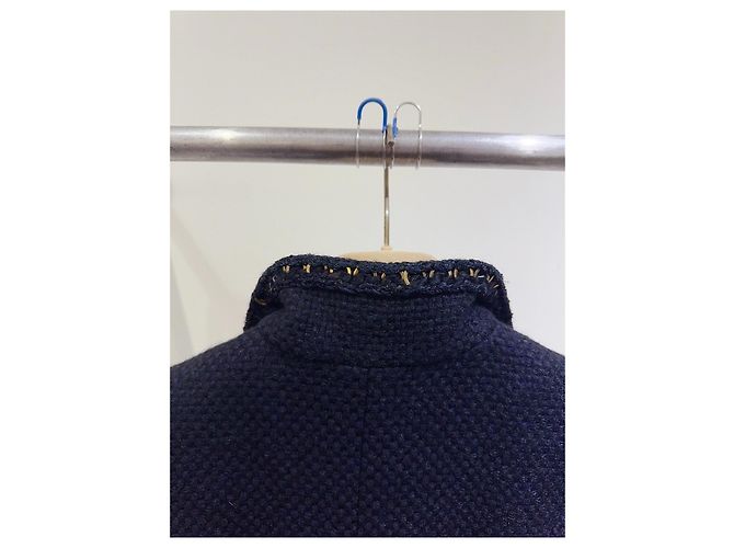 Chanel Tweed Jacke mit Stern Strass Verschluss Größe 36 Mehrfarben - Ansicht 2