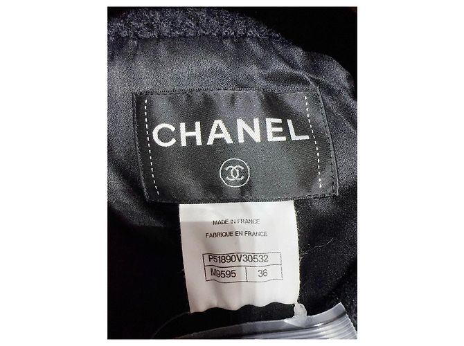 Chanel Tweed Jacke mit Stern Strass Verschluss Größe 36 Mehrfarben - Ansicht 5