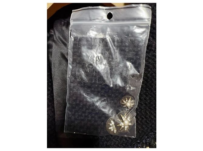 Chanel Tweed Jacke mit Stern Strass Verschluss Größe 36 Mehrfarben - Ansicht 7