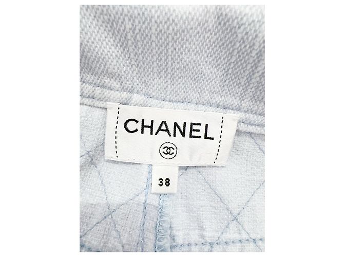 Pantalones Chanel Azules de Algodón Acolchados Multicolor - vista 3