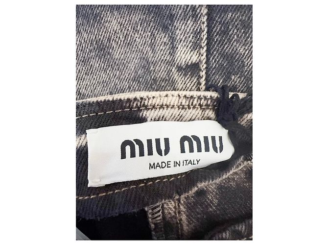 Falda de denim gris Miu Miu Multicolor - vista 4