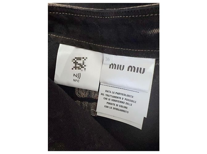 Falda de denim gris Miu Miu Multicolor - vista 5
