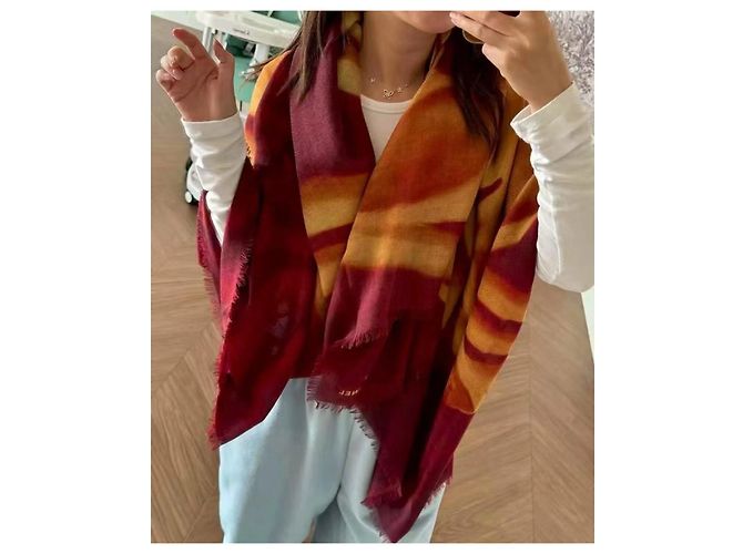 Sciarpa Chanel in cashmere multicolore - vista 7