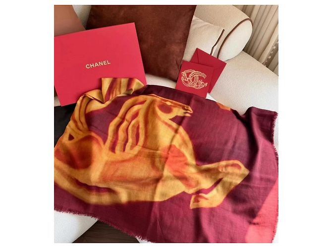 Sciarpa Chanel in cashmere multicolore - vista 8