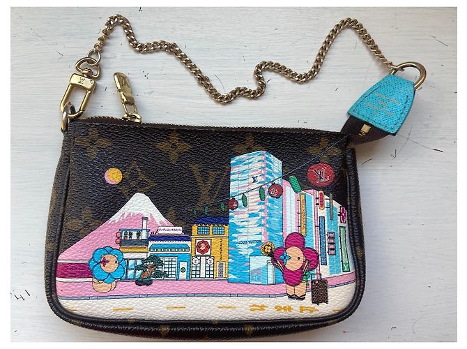 Louis Vuitton - Mini Pochette Accessoires "Vivienne Tokyo" Limited Edition Marrone Bianco Multicolore - vista 12