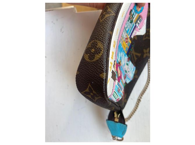 Louis Vuitton - Mini Pochette Accessoires "Vivienne Tokyo" Limited Edition Marrone Bianco Multicolore - vista 7