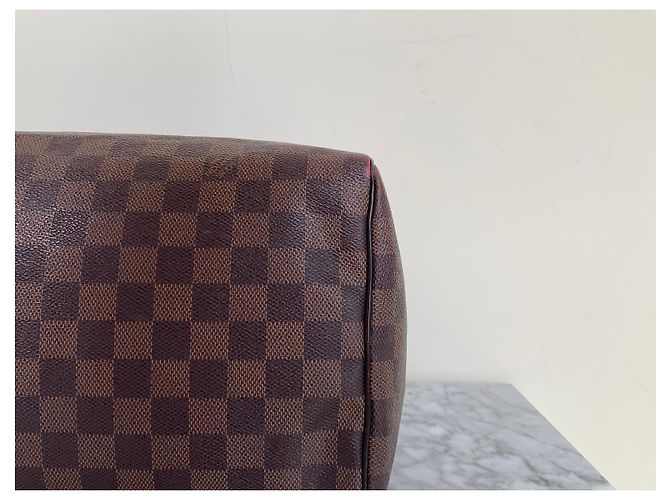 Borsa Louis Vuitton Speedy 30 Damier Ebene Marrone - vista 6