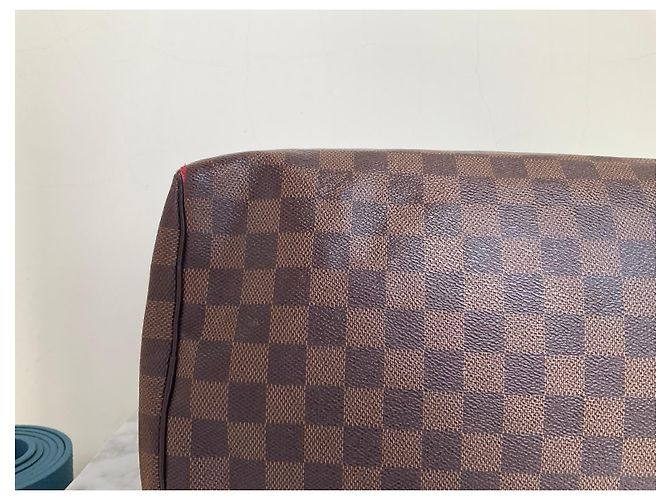 Borsa Louis Vuitton Speedy 30 Damier Ebene Marrone - vista 8