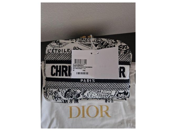 Pouch Christian Dior Toile de Jouy Nero Bianco - vista 3