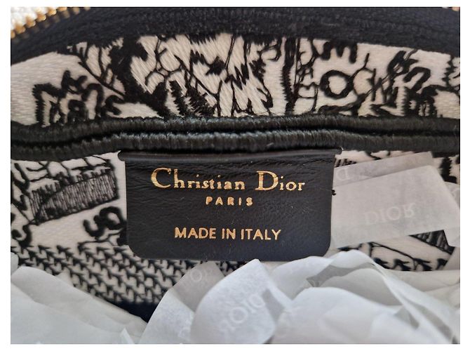 Pouch Christian Dior Toile de Jouy Nero Bianco - vista 7