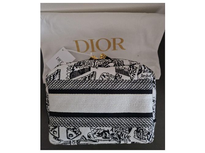 Pouch Christian Dior Toile de Jouy Nero Bianco - vista 8