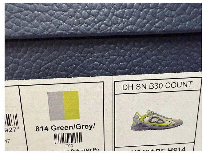Baskets Dior B30 en toile technique et daim - Gris/Vert Fluo - vue 11