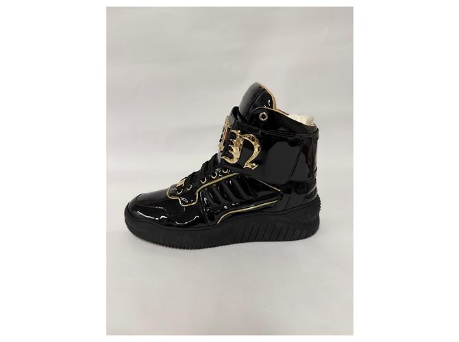 Philipp Plein x Snoop Dogg Sneakers Alte Vernice Nera e Oro Nero D'oro - vista 4