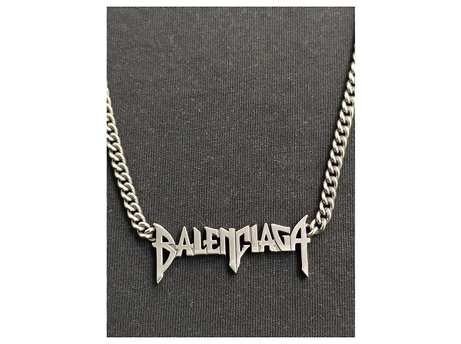 Collana a catena Logo Typo Balenciaga Argento - vista 2