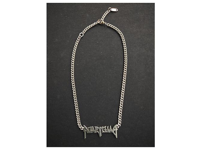 Collana a catena Logo Typo Balenciaga Argento - vista 5