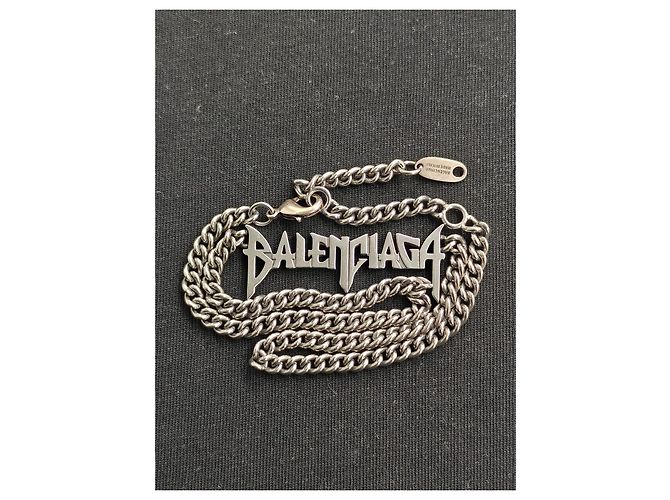 Collana a catena Logo Typo Balenciaga Argento - vista 7