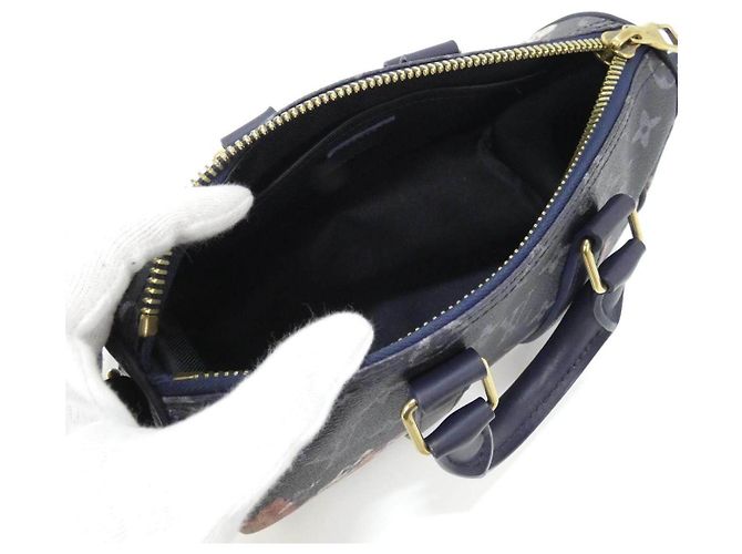 Louis Vuitton Keepall Bandouliere Monogram Boston Bag Blu - vista 5