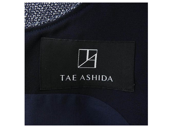 Autre Marque TAE ASHIDA Kleid Weiß Marineblau - Ansicht 4