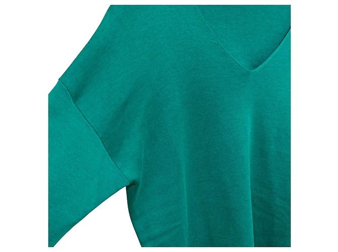 Autre Marque MUSE de Deuxieme Classe Pullover de malha V-neck em algodão e seda Verde - vista 2