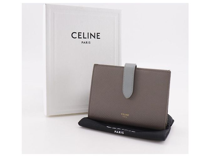 Céline Celine Medium Strap Wallet Leather Wallet Brown - view 16