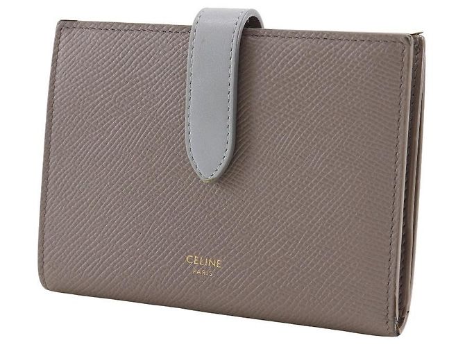 Céline Celine Medium Strap Wallet Leather Wallet Brown - view 2