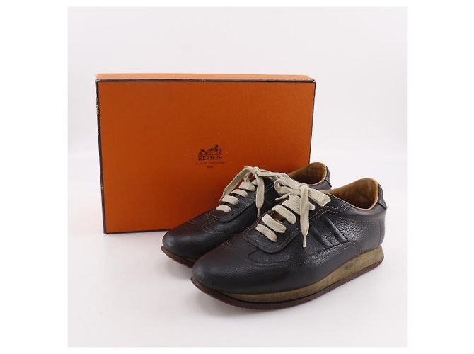 Hermès Quick41 1/2 Leder-Sneaker Schwarz - Ansicht 20