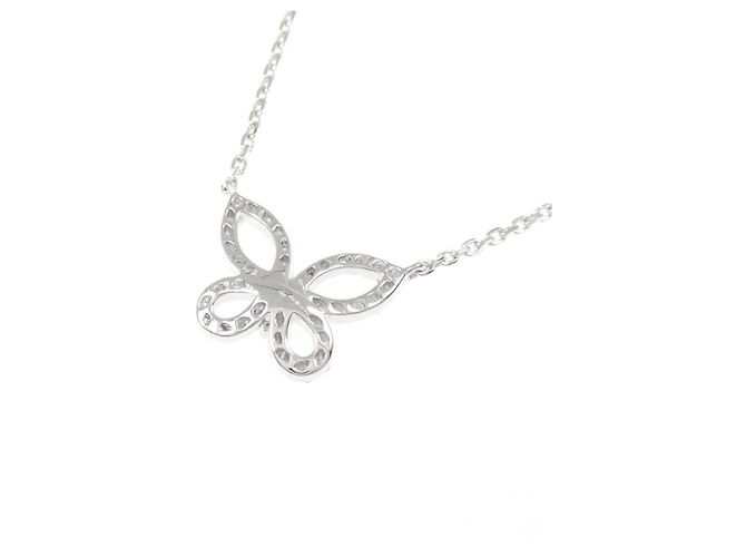 Autre Marque Collana Graff Mini Butterfly Silhouette in oro bianco 750 e diamanti Argento - vista 4