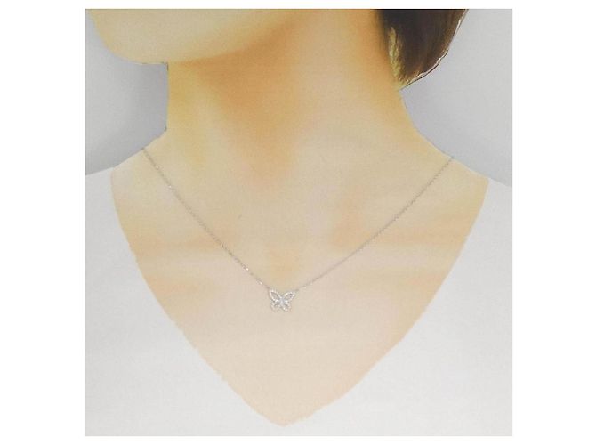 Autre Marque Collana Graff Mini Butterfly Silhouette in oro bianco 750 e diamanti Argento - vista 6
