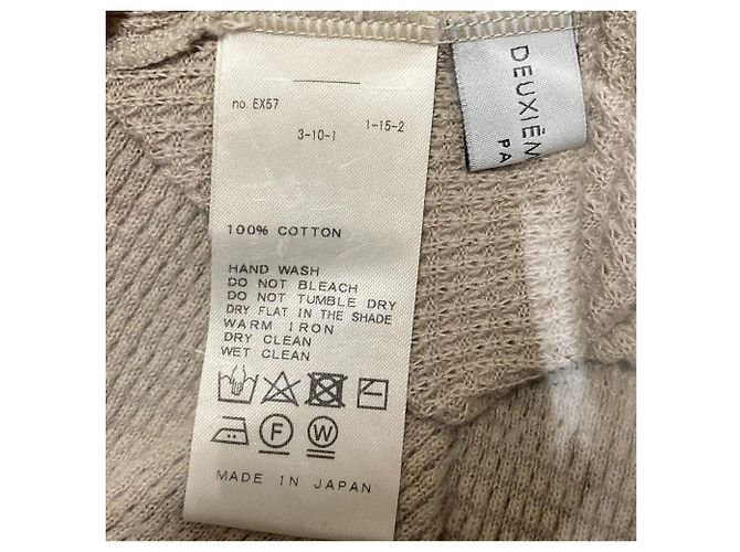 Autre Marque Deuxieme Classe Langärmeliges Waffelstrick-Oberteil Beige - Ansicht 4