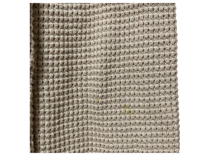 Autre Marque Deuxieme Classe Langärmeliges Waffelstrick-Oberteil Beige - Ansicht 6