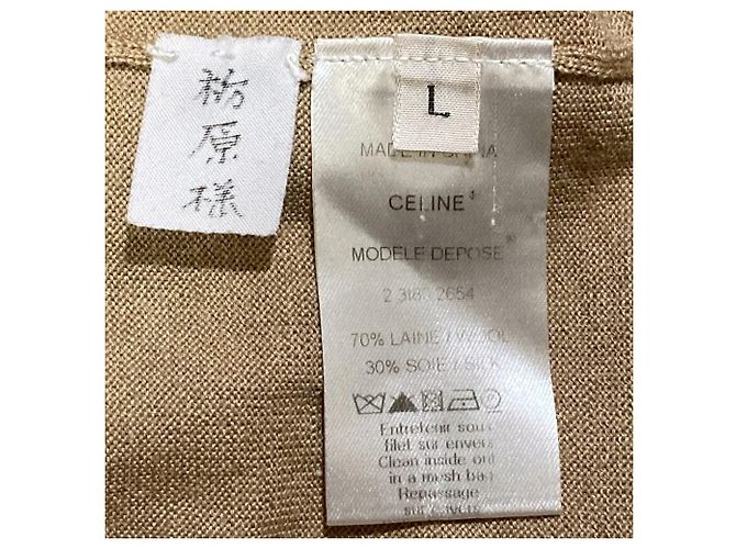 16 Céline Top de malha de lã e seda Celine Bege - vista 6