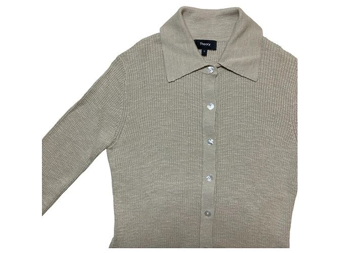 Theory FINE SLUB RIB Strickkleid Beige - Ansicht 3