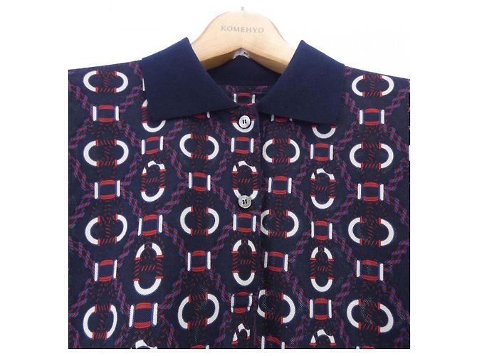 Hermès Hermes CANOE Strickkleid Blau Marineblau - Ansicht 6