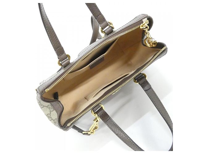 Borsa a tracolla Gucci Ophidia GG Supreme Canvas Leather Beige - vista 7