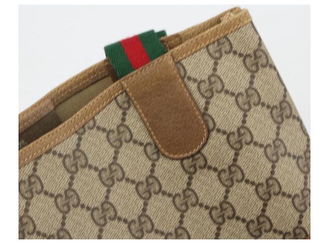 GUCCI GG Supreme Web Sherry Line Tote Bag PVC Beige 89 02 003 - vista 14