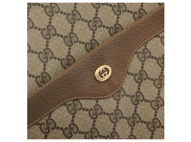 GUCCI GG Supreme Web Sherry Line Tote Bag PVC Beige 89 02 003 - vista 15