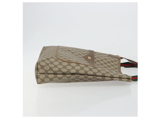 GUCCI GG Supreme Web Sherry Line Tote Bag PVC Beige 89 02 003 - vista 4
