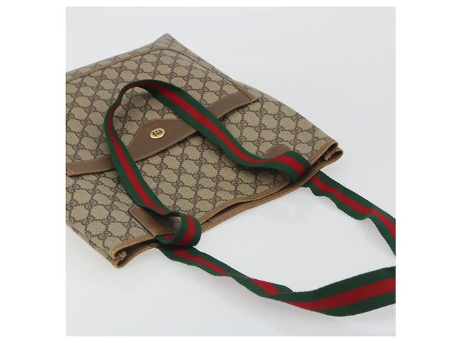 GUCCI GG Supreme Web Sherry Line Tote Bag PVC Beige 89 02 003 - vista 6