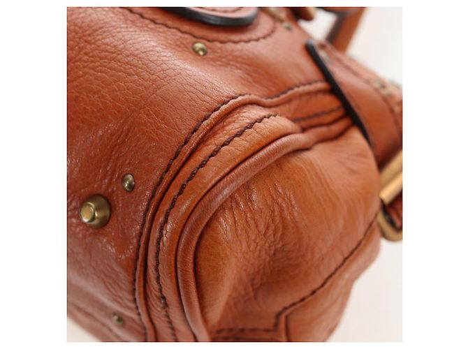 Chloé Chloe Paddington Hand Bag Leather Brown Gold Tone - vista 11