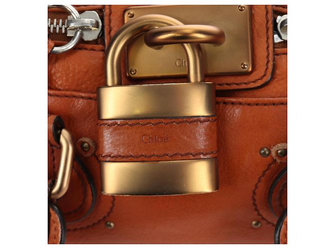 Chloé Chloe Paddington Hand Bag Leather Brown Gold Tone - vista 15