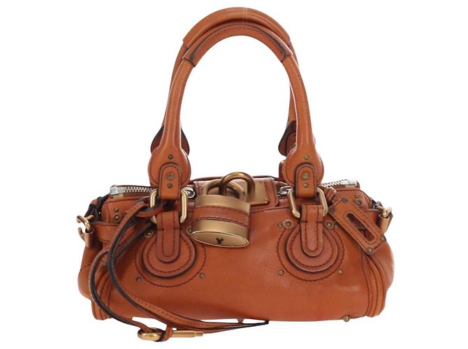 Chloé Chloe Paddington Hand Bag Leather Brown Gold Tone - vista 2