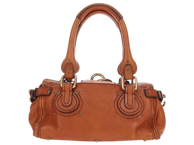 Chloé Chloe Paddington Hand Bag Leather Brown Gold Tone - vista 3