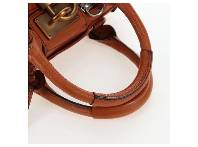 Chloé Chloe Paddington Hand Bag Leather Brown Gold Tone - vista 7