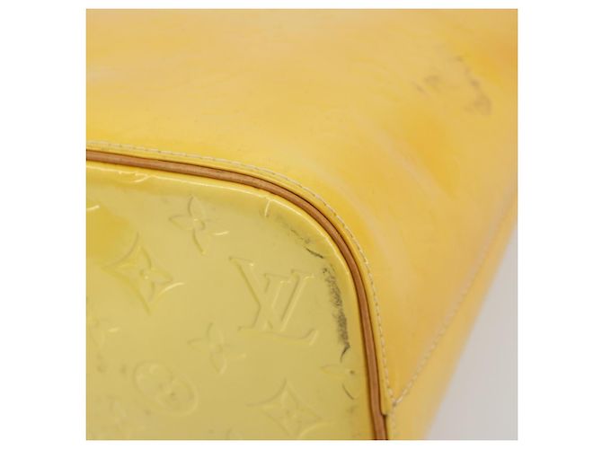 LOUIS VUITTON Monogram Vernis Houston Hand Bag Lime Yellow M91055 - vista 15