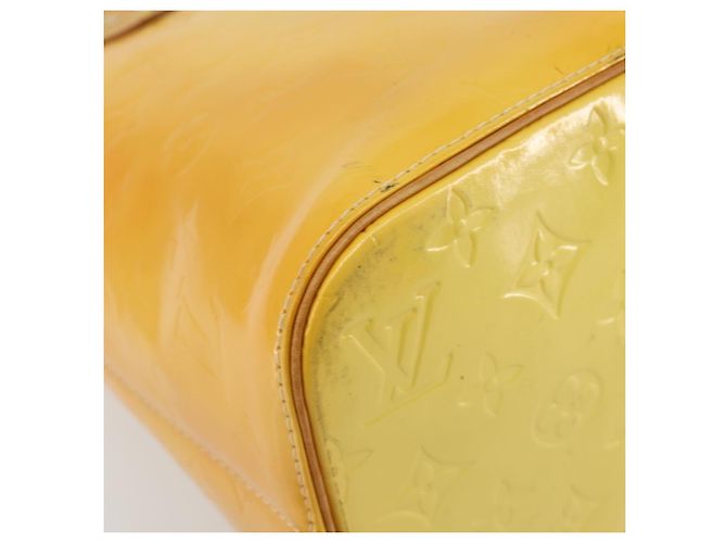 LOUIS VUITTON Monogram Vernis Houston Hand Bag Lime Yellow M91055 - vista 16