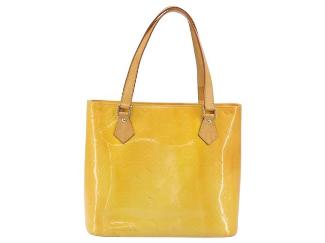 LOUIS VUITTON Monogram Vernis Houston Hand Bag Lime Yellow M91055 - vista 2