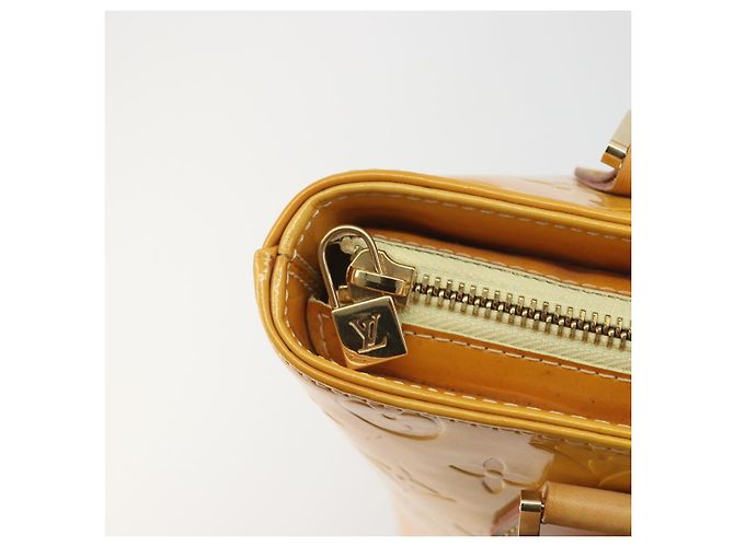 LOUIS VUITTON Monogram Vernis Houston Hand Bag Lime Yellow M91055 - vista 20