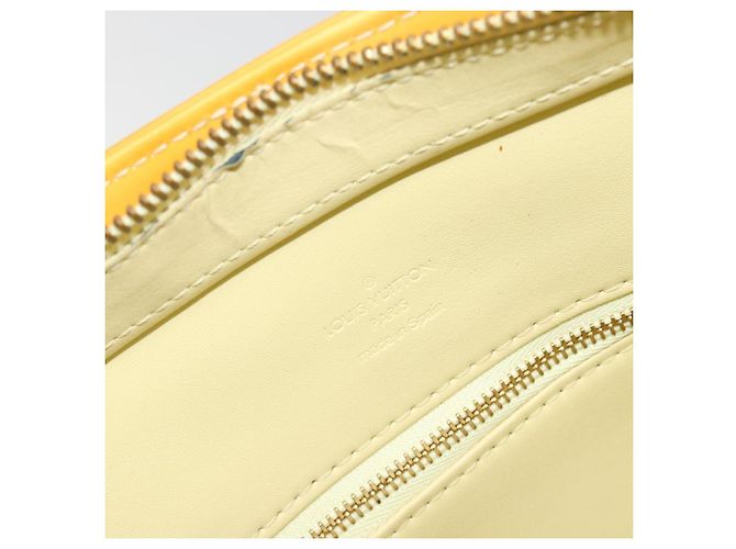 LOUIS VUITTON Monogram Vernis Houston Hand Bag Lime Yellow M91055 - vista 21