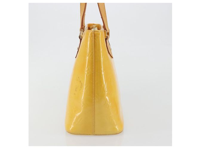 LOUIS VUITTON Monogram Vernis Houston Hand Bag Lime Yellow M91055 - vista 3