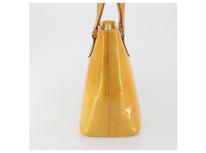 LOUIS VUITTON Monogram Vernis Houston Hand Bag Lime Yellow M91055 - vista 4